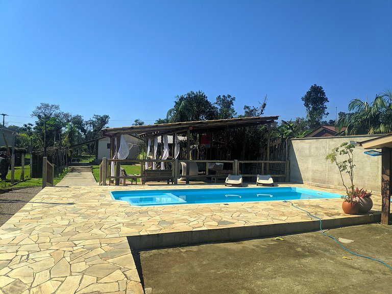 Chácara Piscina e RIO no fundo a 60km de Curitiba