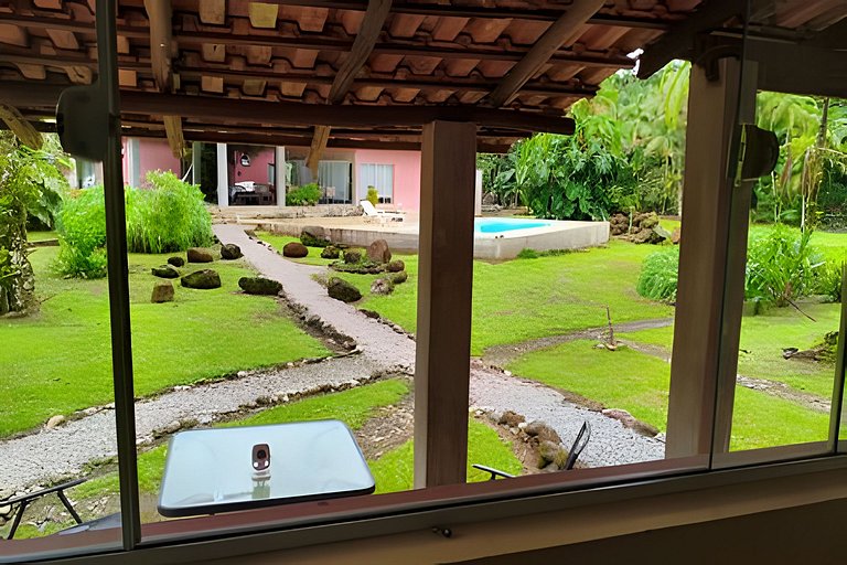 Chalé Morretes Arraial - Piscina e Rio