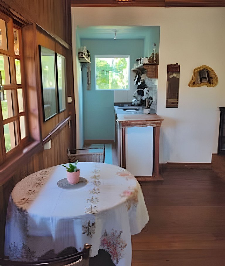 Chalé Romântico com Vista para a Serra